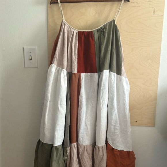 Dresses & Skirts - Patchwork handmade upcycled tiered maxi dress OS L